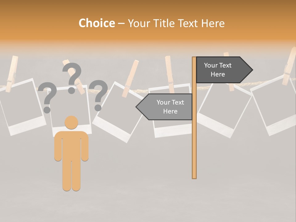 Frames Corkboard Orange PowerPoint Template