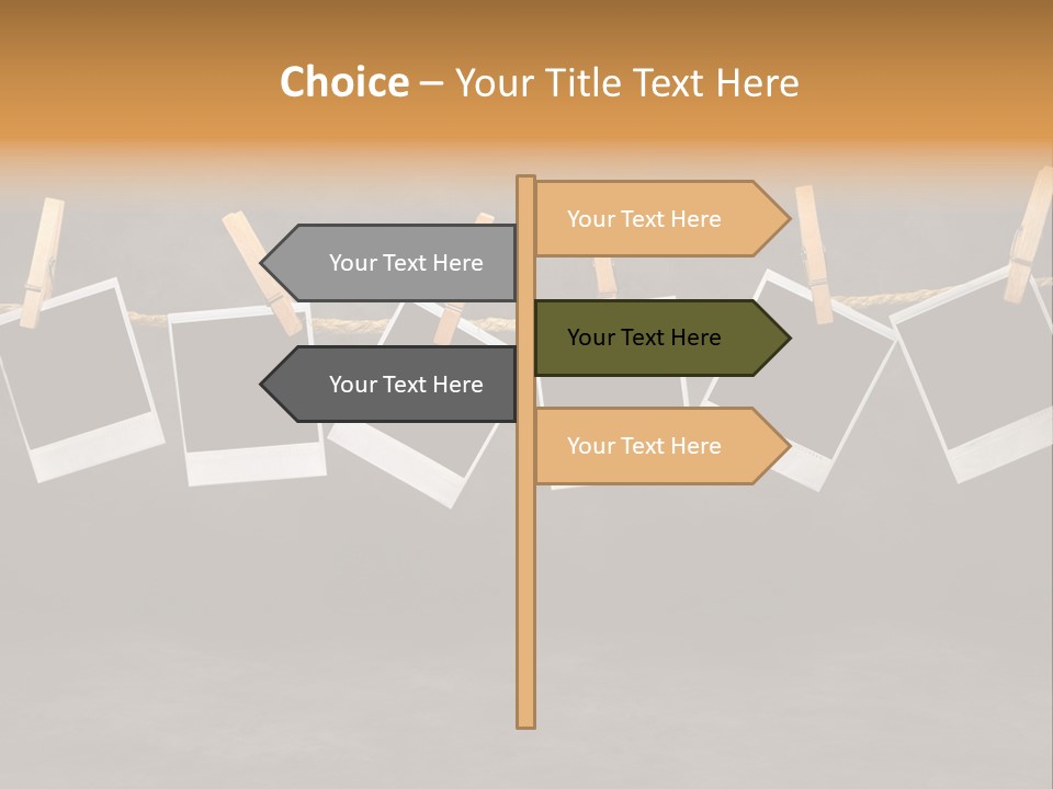 Frames Corkboard Orange PowerPoint Template