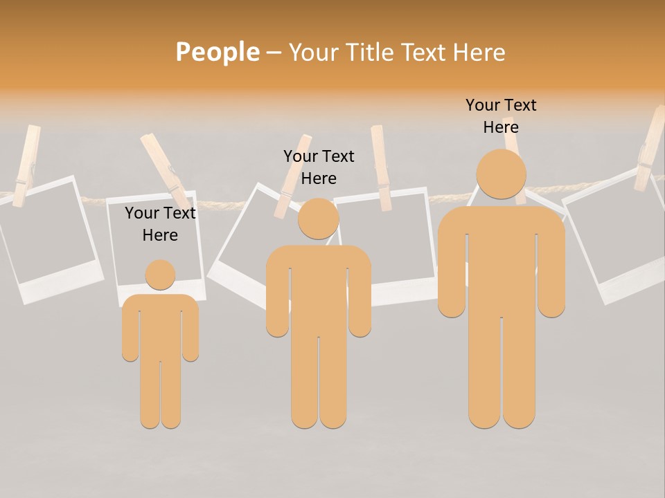 Frames Corkboard Orange PowerPoint Template