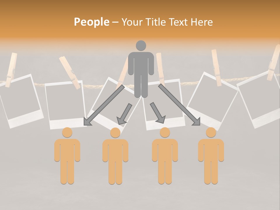 Frames Corkboard Orange PowerPoint Template