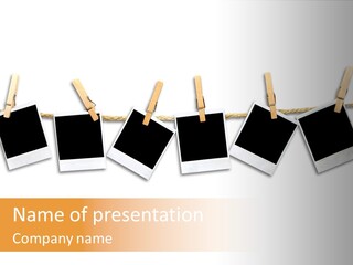 Clothespin Stick Rope PowerPoint Template