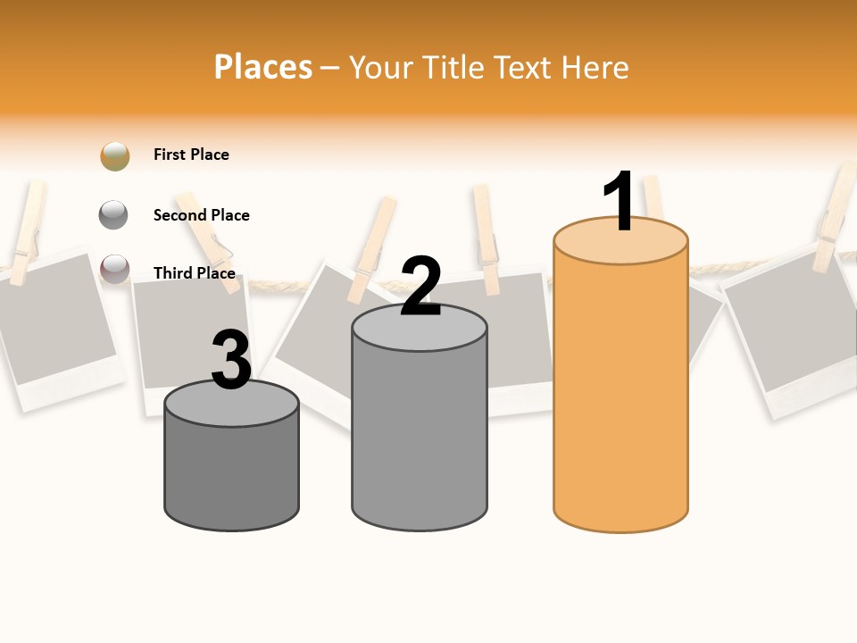 Clothespin Stick Rope PowerPoint Template