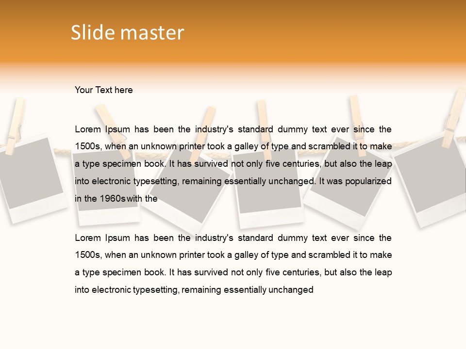 Clothespin Stick Rope PowerPoint Template