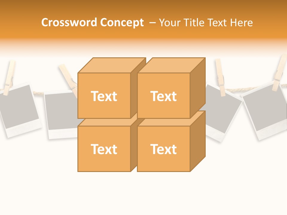 Clothespin Stick Rope PowerPoint Template