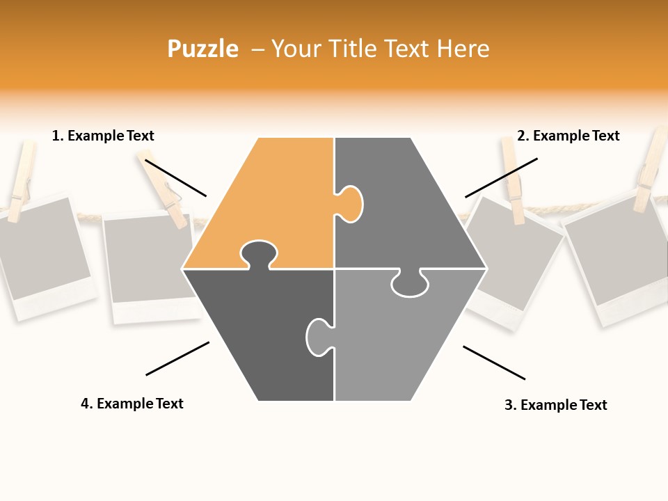 Clothespin Stick Rope PowerPoint Template