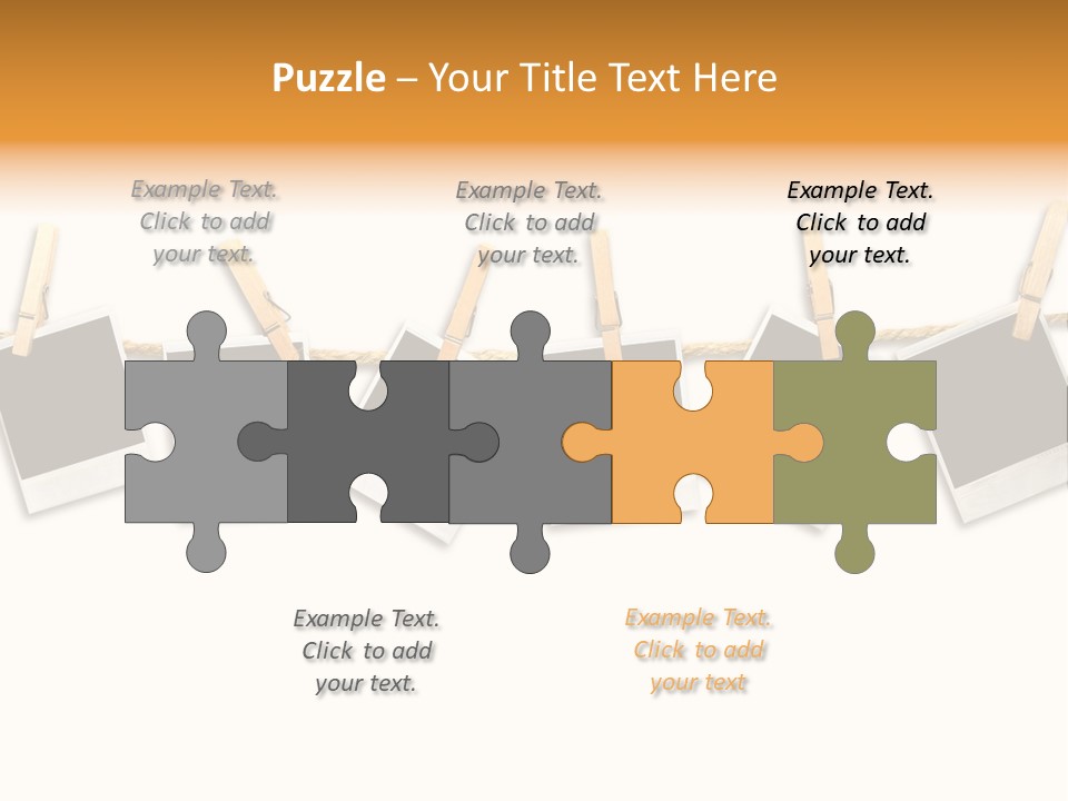 Clothespin Stick Rope PowerPoint Template