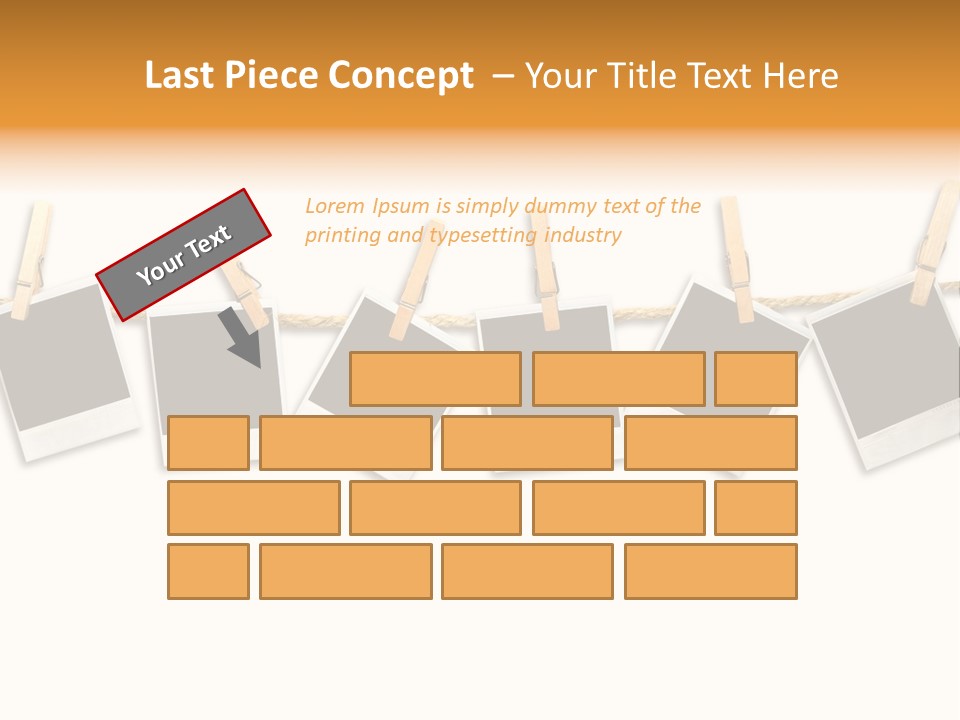 Clothespin Stick Rope PowerPoint Template