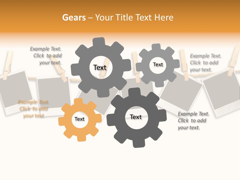 Clothespin Stick Rope PowerPoint Template