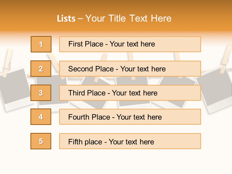 Clothespin Stick Rope PowerPoint Template