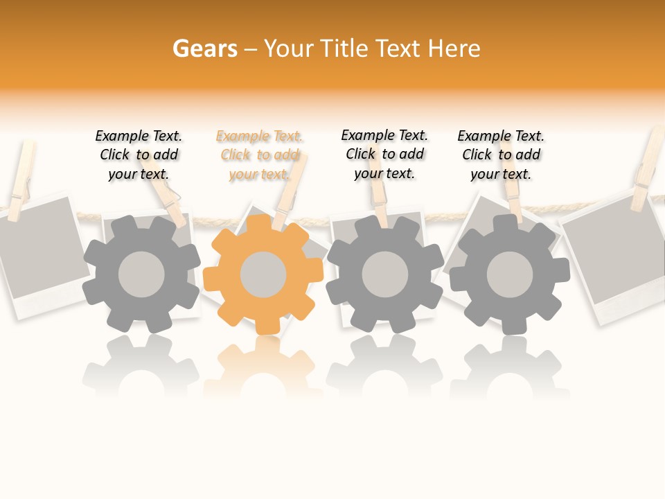 Clothespin Stick Rope PowerPoint Template