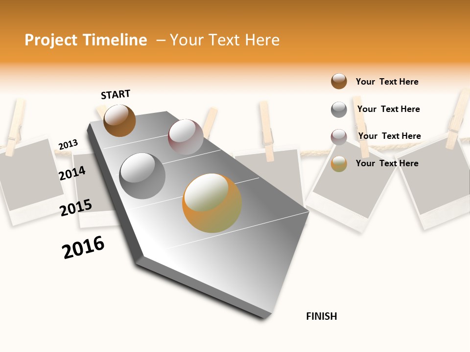 Clothespin Stick Rope PowerPoint Template