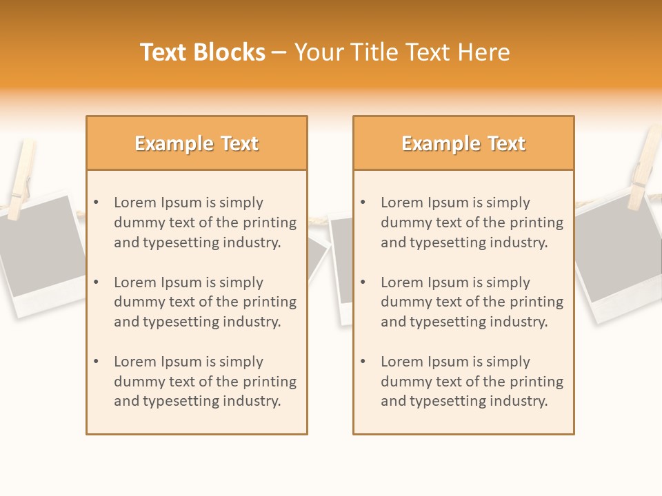 Clothespin Stick Rope PowerPoint Template