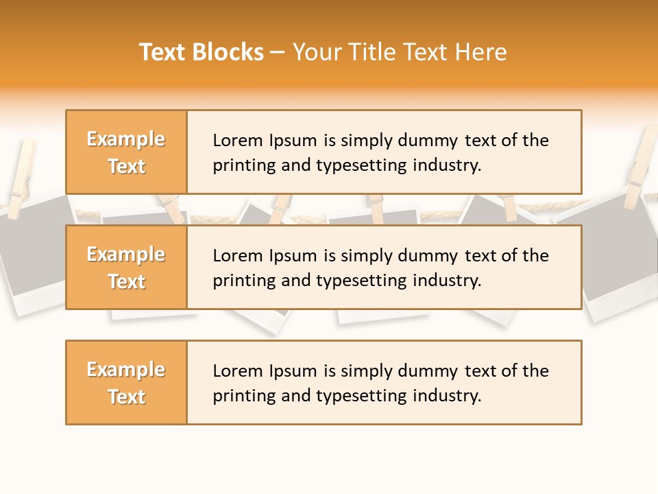 Clothespin Stick Rope PowerPoint Template