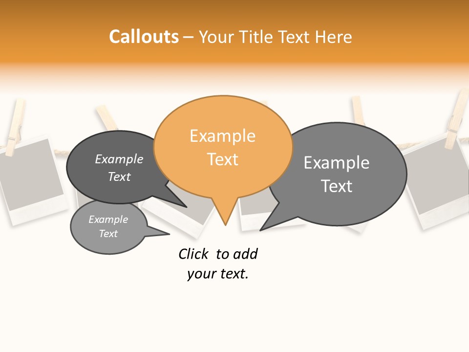 Clothespin Stick Rope PowerPoint Template