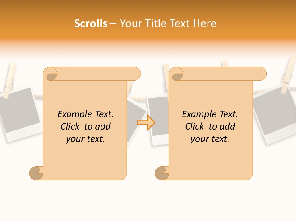 Clothespin Stick Rope PowerPoint Template