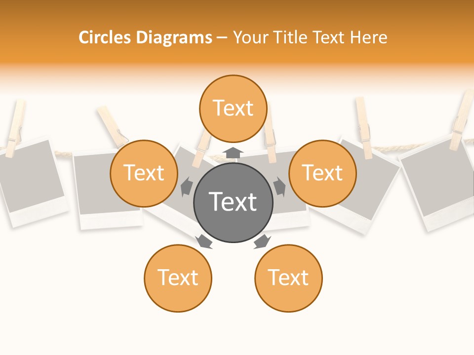 Clothespin Stick Rope PowerPoint Template