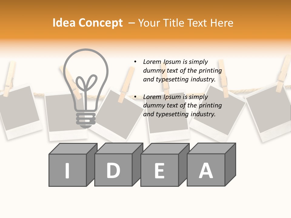 Clothespin Stick Rope PowerPoint Template