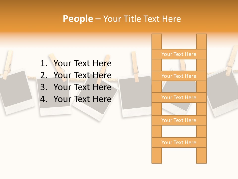 Clothespin Stick Rope PowerPoint Template