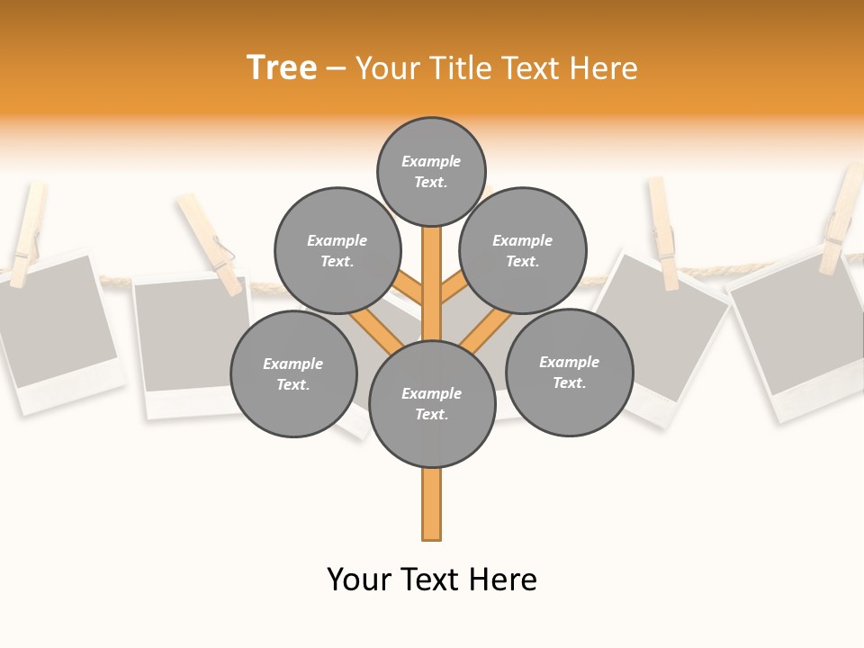 Clothespin Stick Rope PowerPoint Template