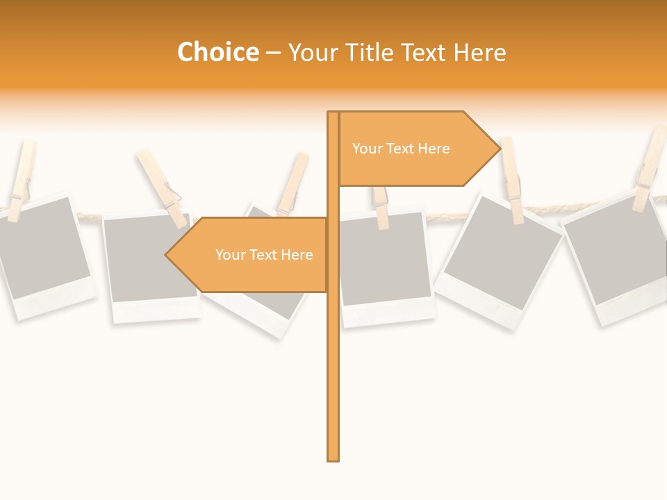 Clothespin Stick Rope PowerPoint Template