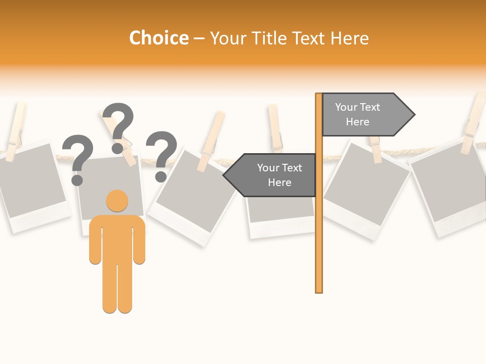 Clothespin Stick Rope PowerPoint Template
