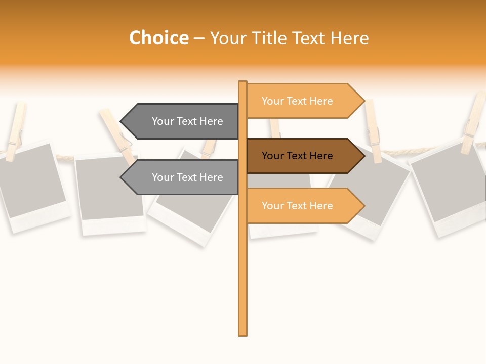Clothespin Stick Rope PowerPoint Template