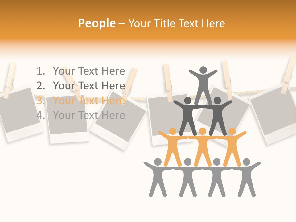 Clothespin Stick Rope PowerPoint Template