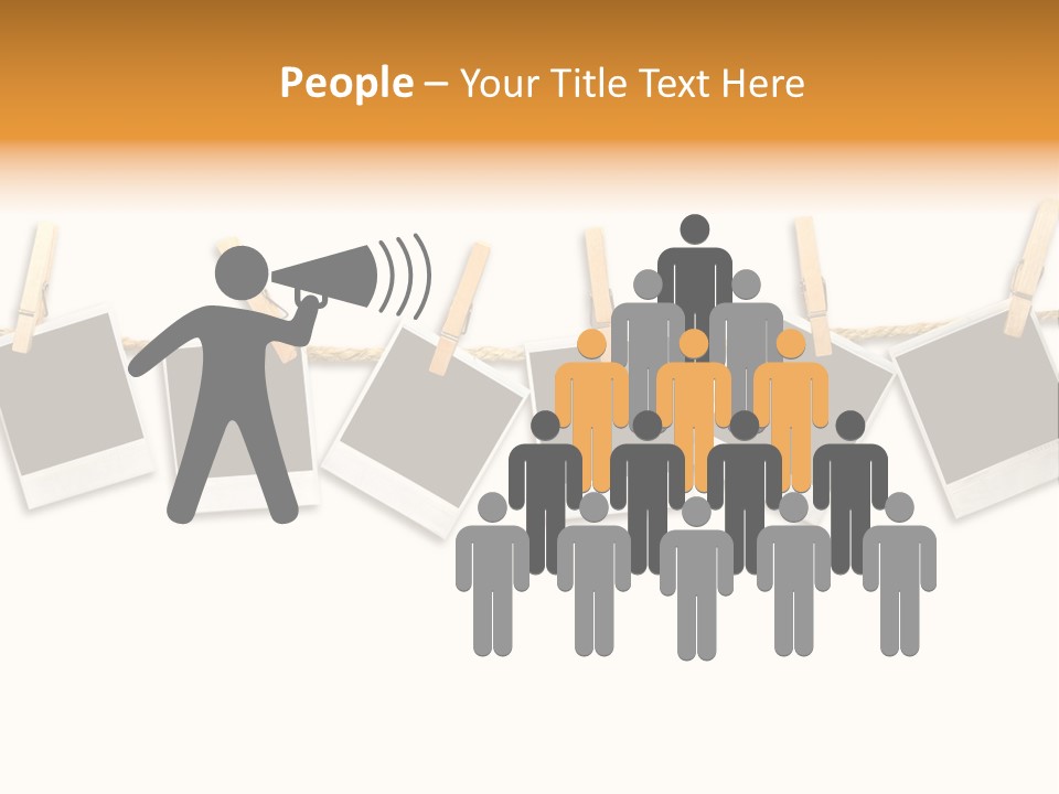 Clothespin Stick Rope PowerPoint Template