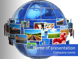 Isolated Earth Television PowerPoint Template