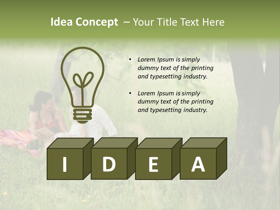 Happy Outside Male PowerPoint Template