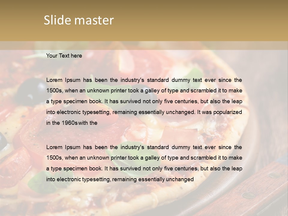 Herbs Chopping Board Pizza PowerPoint Template