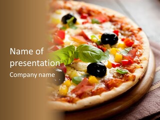 Black Olives Red Pepper Ham PowerPoint Template