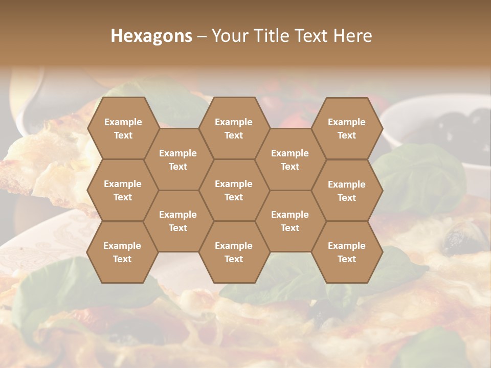 A Plate Of Pizza With Olives And Tomatoes PowerPoint Template