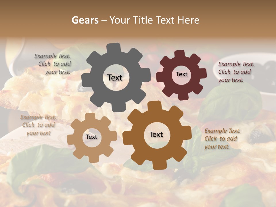 A Plate Of Pizza With Olives And Tomatoes PowerPoint Template