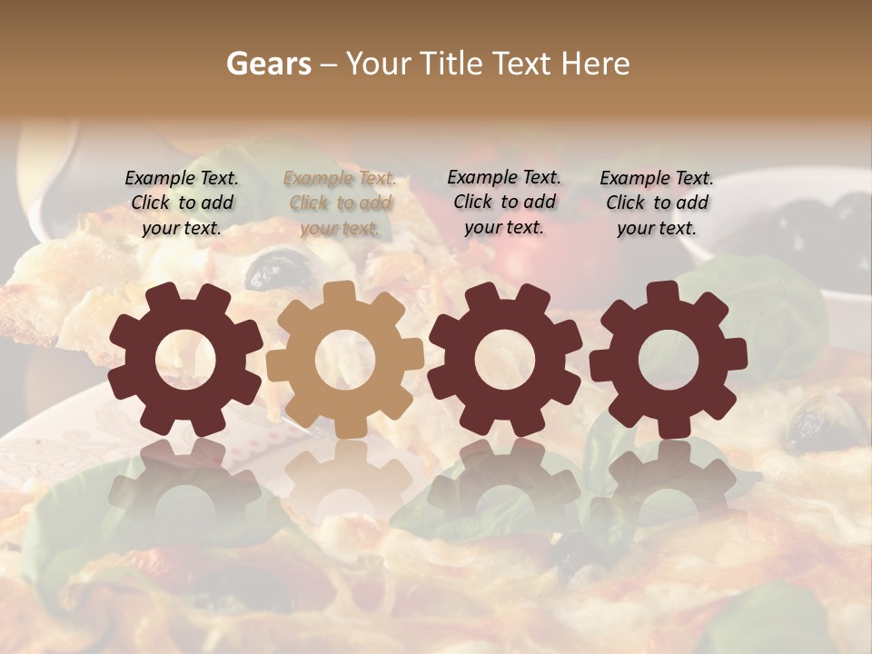 A Plate Of Pizza With Olives And Tomatoes PowerPoint Template