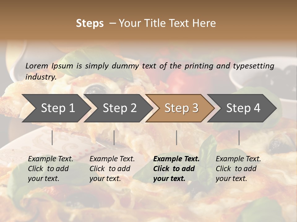 A Plate Of Pizza With Olives And Tomatoes PowerPoint Template