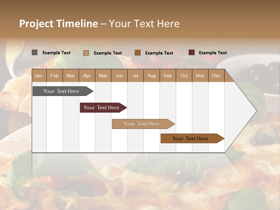 A Plate Of Pizza With Olives And Tomatoes PowerPoint Template