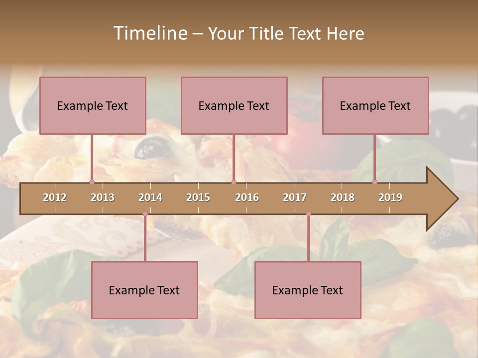 A Plate Of Pizza With Olives And Tomatoes PowerPoint Template