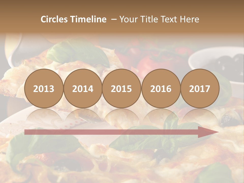 A Plate Of Pizza With Olives And Tomatoes PowerPoint Template