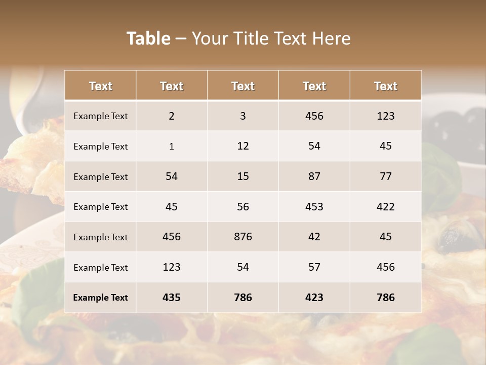 A Plate Of Pizza With Olives And Tomatoes PowerPoint Template