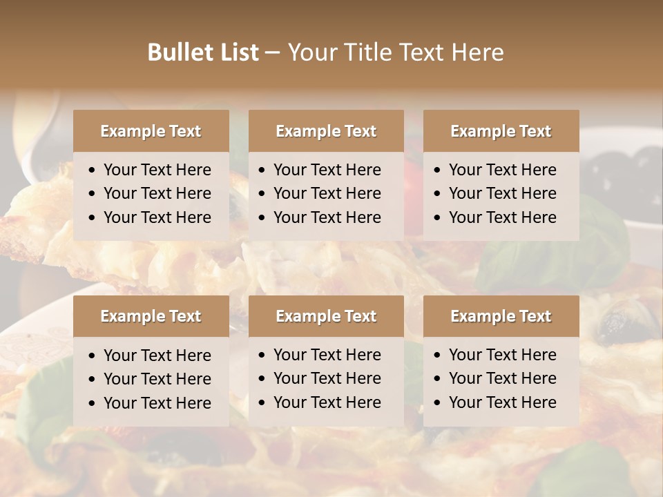 A Plate Of Pizza With Olives And Tomatoes PowerPoint Template