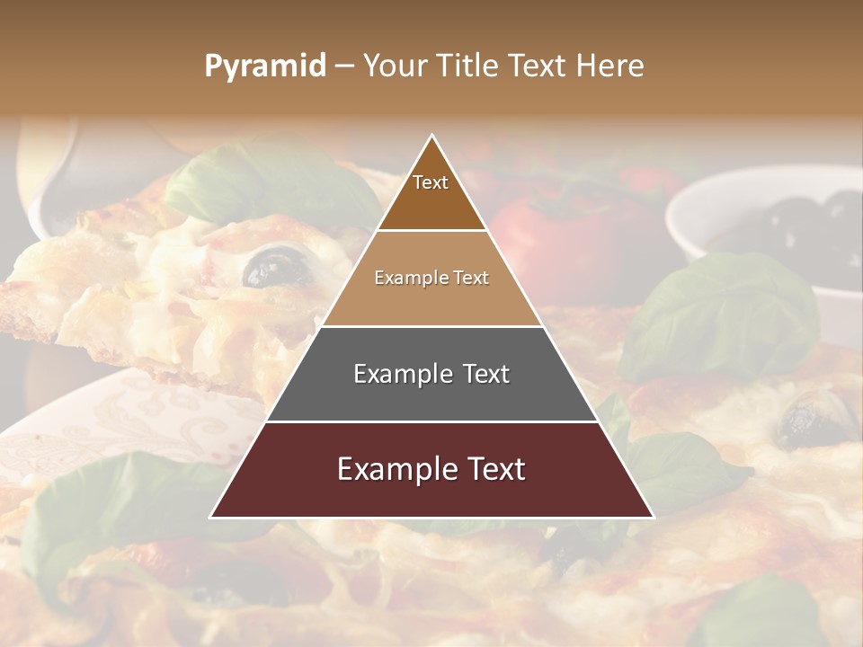 A Plate Of Pizza With Olives And Tomatoes PowerPoint Template
