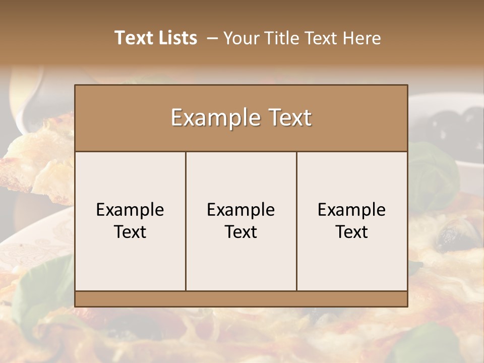 A Plate Of Pizza With Olives And Tomatoes PowerPoint Template