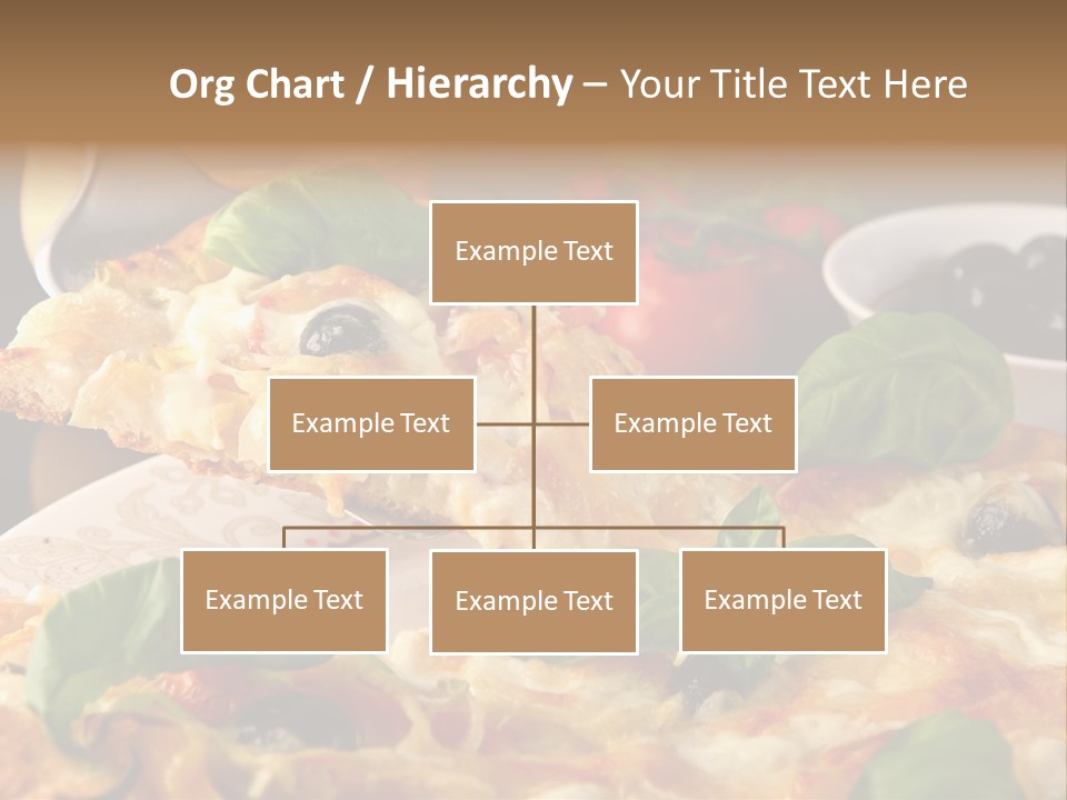 A Plate Of Pizza With Olives And Tomatoes PowerPoint Template
