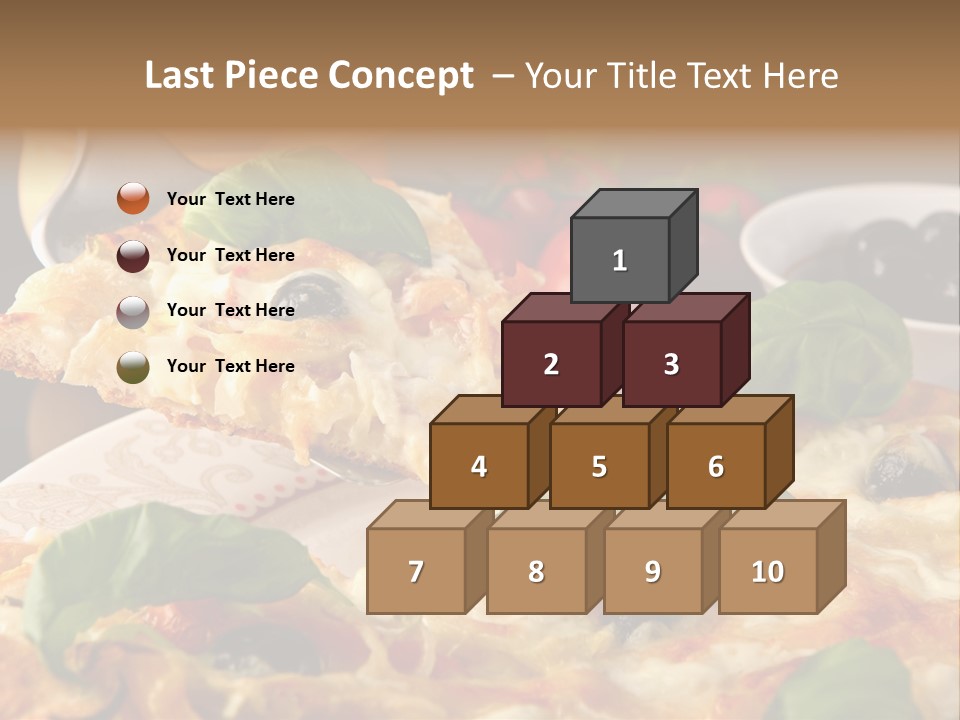 A Plate Of Pizza With Olives And Tomatoes PowerPoint Template