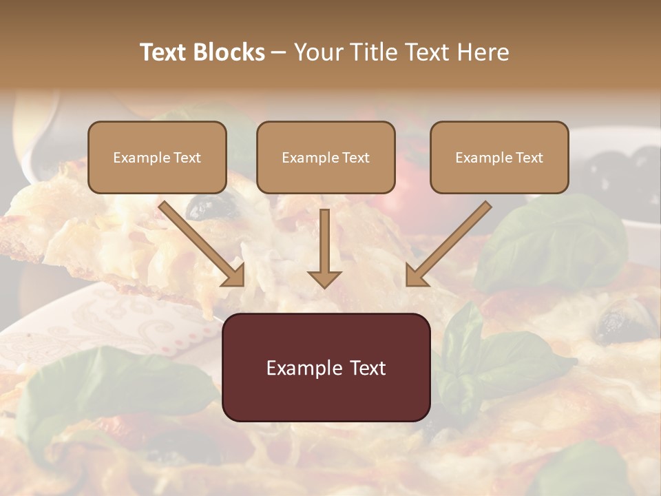 A Plate Of Pizza With Olives And Tomatoes PowerPoint Template