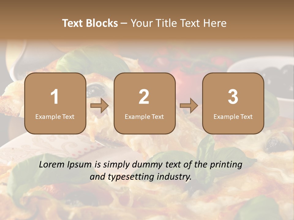 A Plate Of Pizza With Olives And Tomatoes PowerPoint Template