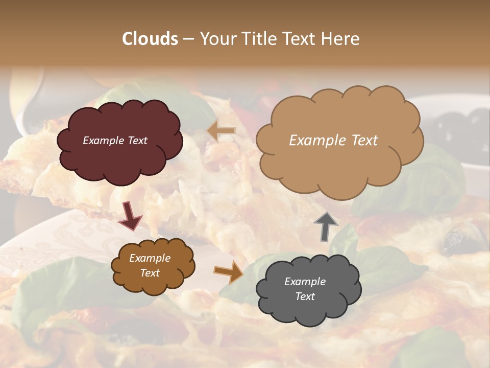 A Plate Of Pizza With Olives And Tomatoes PowerPoint Template