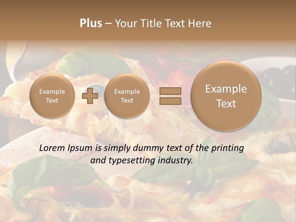 A Plate Of Pizza With Olives And Tomatoes PowerPoint Template