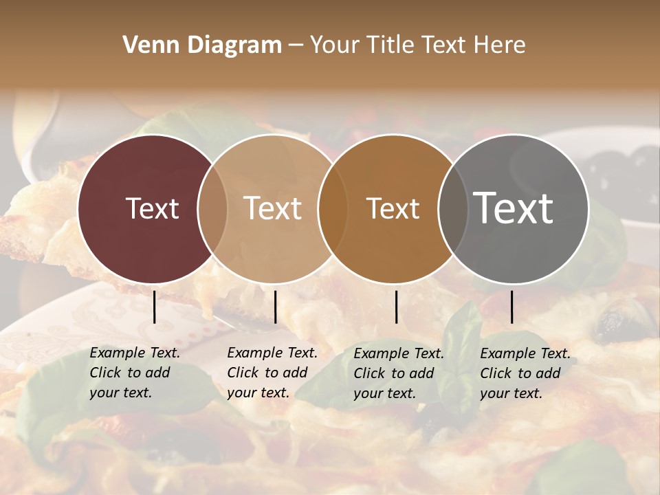 A Plate Of Pizza With Olives And Tomatoes PowerPoint Template